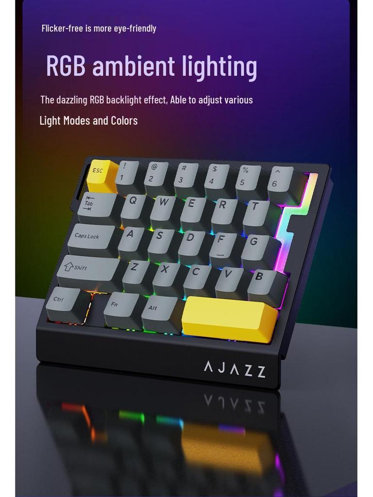 Ajazz AK029 One-Handed Gaming Keyboard, Magnetic Rice Shaft, Hi-Fi, 29 Keys, RGB, Customizable, Hot-Swappable