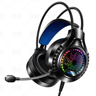Mikrofon Ses Kontrollü Oyun Kulaklığı PC 3.5mm LED Işıklı Kablolu Kulak Üstü Oyuncu Kulaklığı Stereo Oyun Kulaklığı