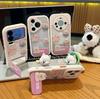 Polka dot West Highland bracket is suitable for Apple 17 mobile phone case iPhone16Pro Xiaomi oppo anti-drop all-inclusive case.