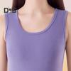 Winter Women Thermal Vest Seamless Velvet Fast Temperature Lock Round Neck Slim Fit Elastic Sleeveless Inner Wear Bottoming Tank Top