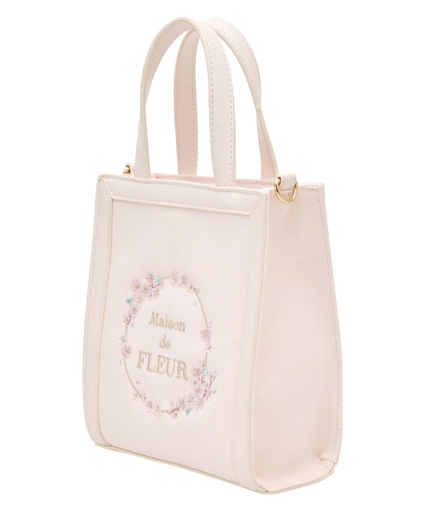 Maison de Fleur Sakura Square 2-Way Tote Bag, Women's, Pink