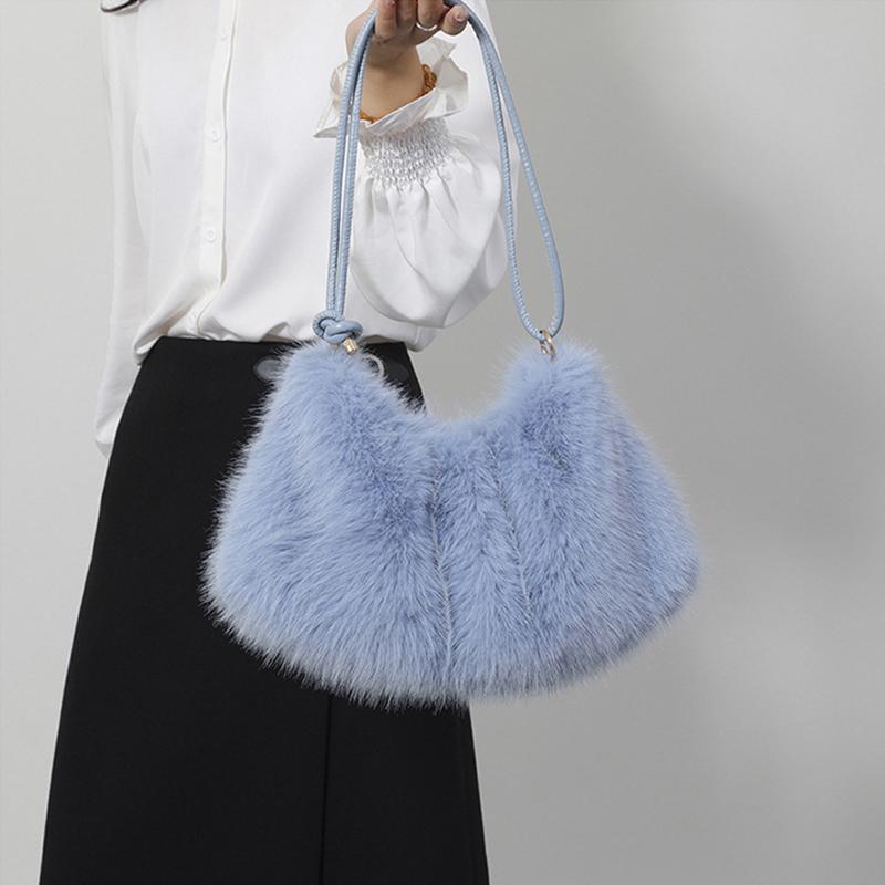 Faux Rabbit Fur Plush Sholder Bag Fashion And Luxury Fur Bag Women's Bags A Good Choice Tosend Friends High-end Plush Tote Bag