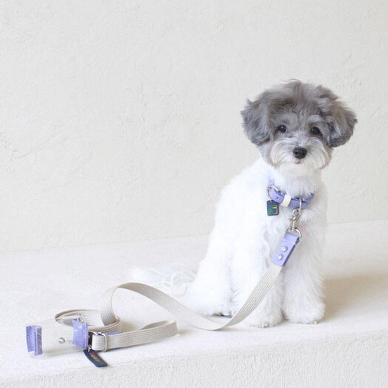 MAISON DE MIU Personalna Kolorowa Smycz Kość Słoniowa/Fioletowy