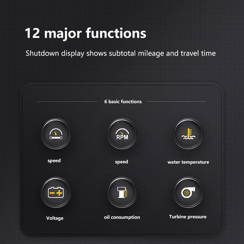 Dual Screen Car Speedometer Digital Hud Odb Driving Speedometer Windshield Projector Voltage Head Up Display For Truck Vehicles