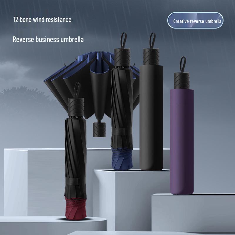 Reinforced Oversized Dual-use Umbrella: Sun & Rain Protection, Anti-riot, 12 Ribs, Thickened, Foldable