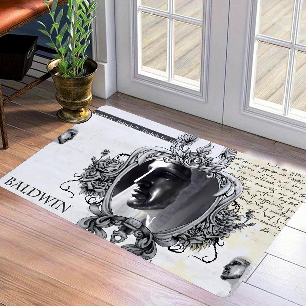 Baldwin IV of Jerusalem Floor Mat Flannel Door Mat Non-Slip Bedroom Living Room Home Decor