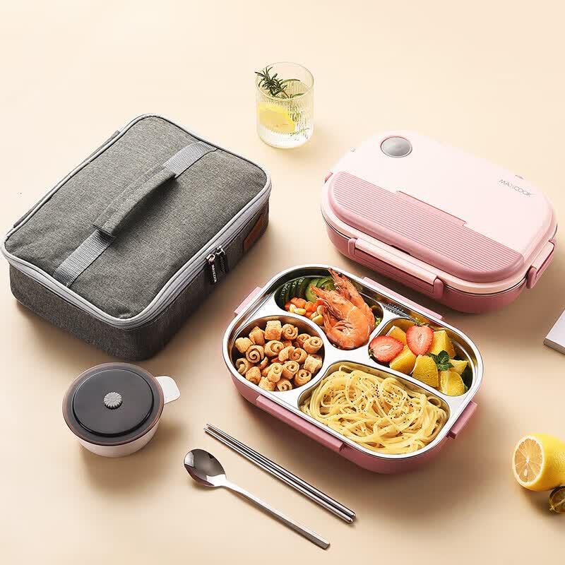 MAXCOOK 316L Stainless Steel Microwave-Safe Lunch Box