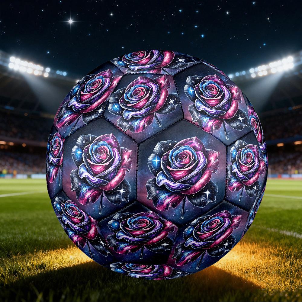 1pc Galactic Rose Size 5 Soccer Ball Professional Match Training Football Indoor &Outdoor Sports Ball Training Ball Lightweight Durable y73