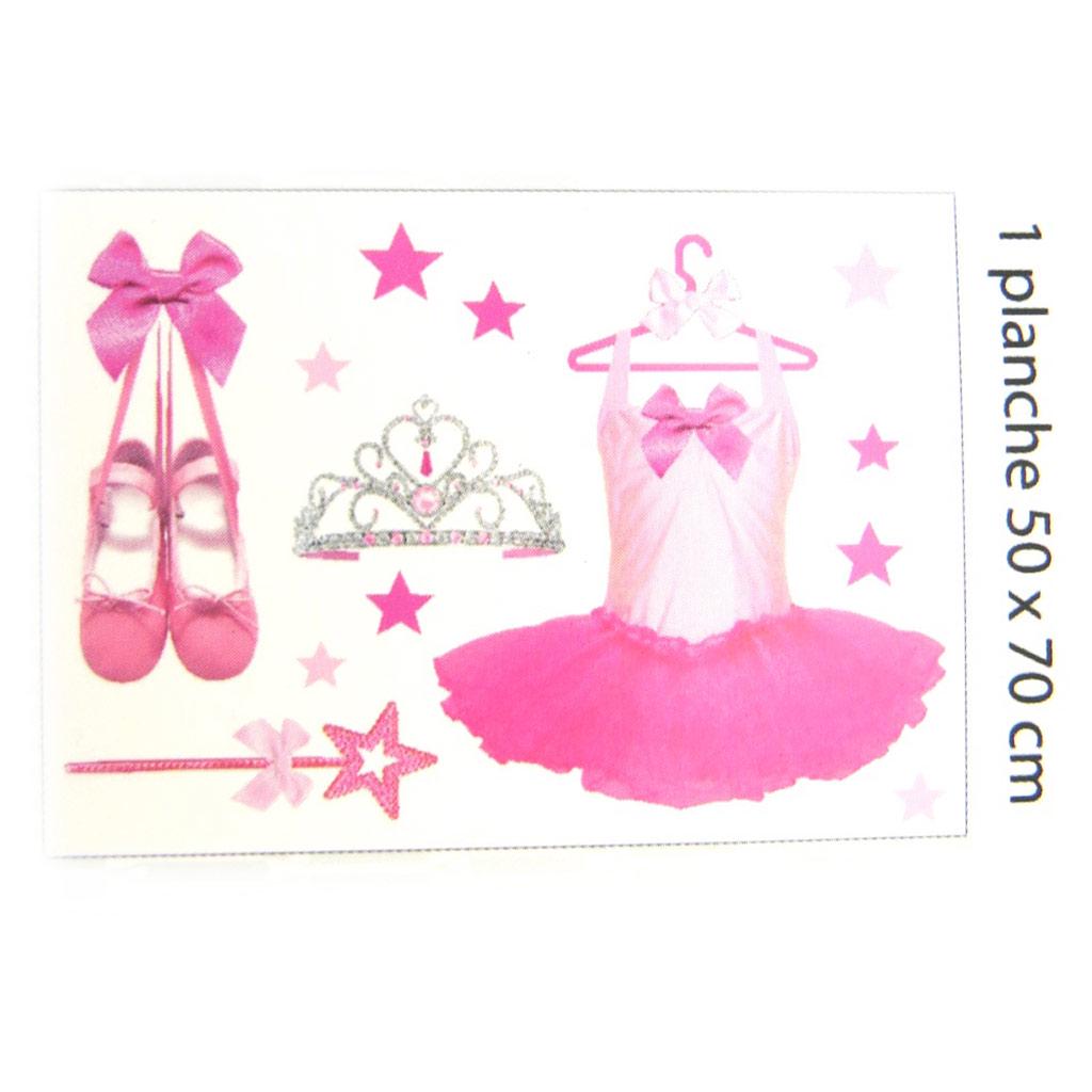 Les Trésors De Lily [M9142] - Rosa Stickerbogen „Ballerinas“ (50x70 cm)