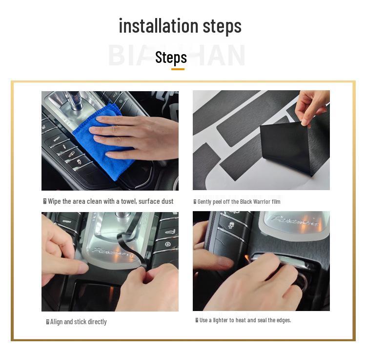 Black Warrior Gebürsteter Autoaufkleber für 17-21 BYD Tang Innenraum Mittelkonsolen Dekoration
