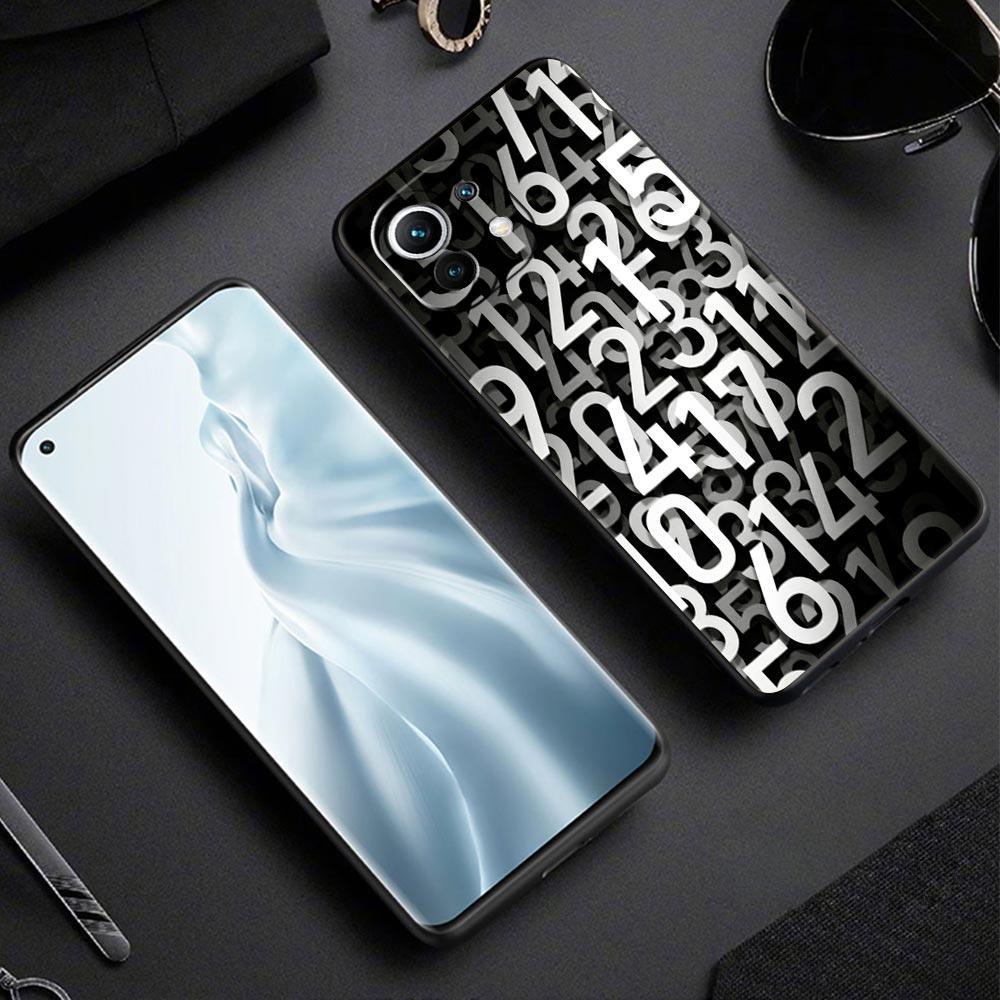 Number Pattern Phone Case Cover for Xiaomi Mi 17 Pro Max 15 14 13 12 11 Ultra 15T 14T 13T 12T 11T Pro Lite Soft TPU Shell Capas