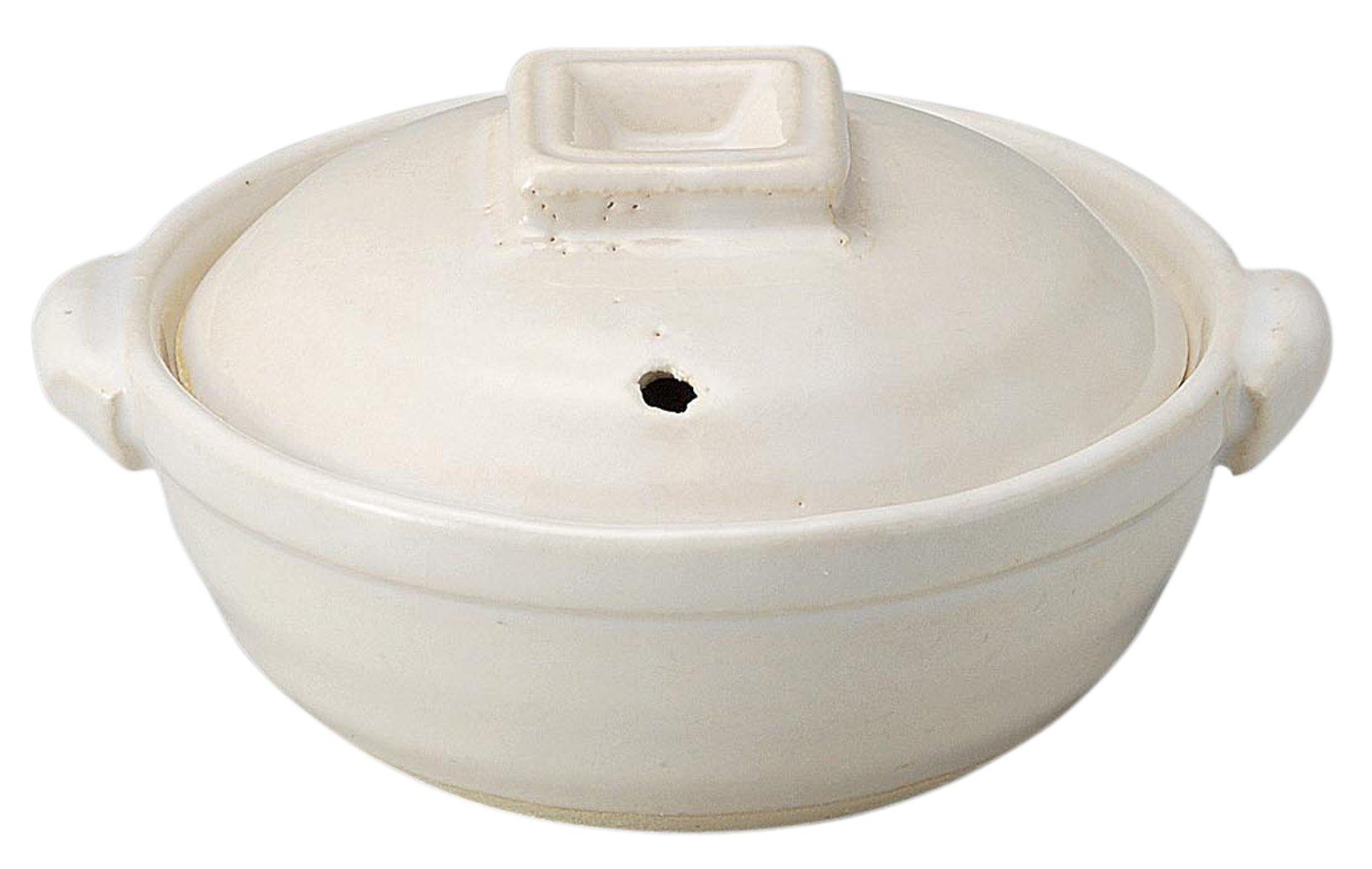 

Banko Ware Single Medium Deep Earthen Pot 4 Milky White 14580 No. 12.5cm