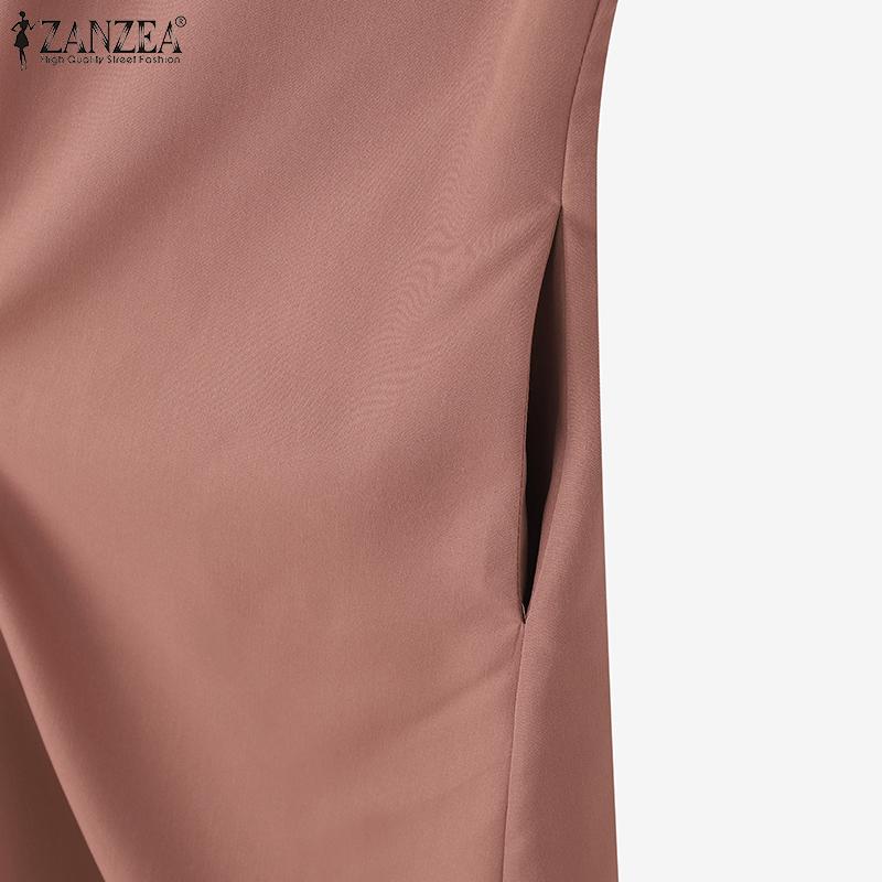 ZANZEA Women Summer Casual V-Neck Loose Sleeveless Dress