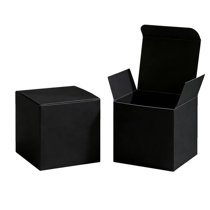 100pcs Black Cardboard Packaging Box Folding Cosmetic Essential Oil Gift Box DIY Handmade Packaging Paper Boxes for Hardware Electronic Accessories