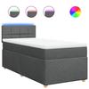 Maison Exclusive - Sommier à lattes de lit avec matelas Gris foncé 90x200 cm Tissu