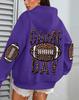 Sudadera de Rugby Holgada con Estampado de Leopardo y Bolsillos para Mujer