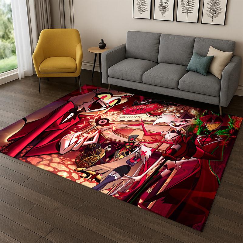 Tappeto Cartoon H-Hazbin Hotel Charlie per Camera da Letto Soggiorno Divano Sala Giochi Zerbino Decorazioni per la Casa, Tappeto Area Giochi Bambini Antiscivolo
