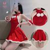 Christmas Costume Sexy Dress With Sleeveless Top And Seven Quarter Pants For Young Women