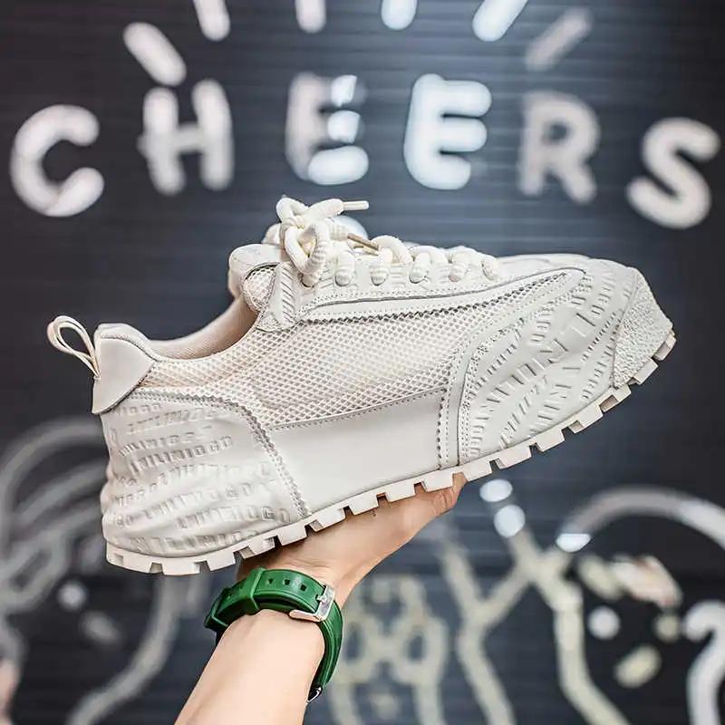 Adidași cu platformă înaltă cu șireturi Mărimea 47 Balerini Mocasini de lux Pantofi de alergare originali pentru bărbați Sport Sapatenes Ieftini