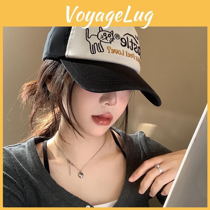 Color Block Stylish Soft Top Baseball Cap Women Adjustable Trendy Hat Duckbill