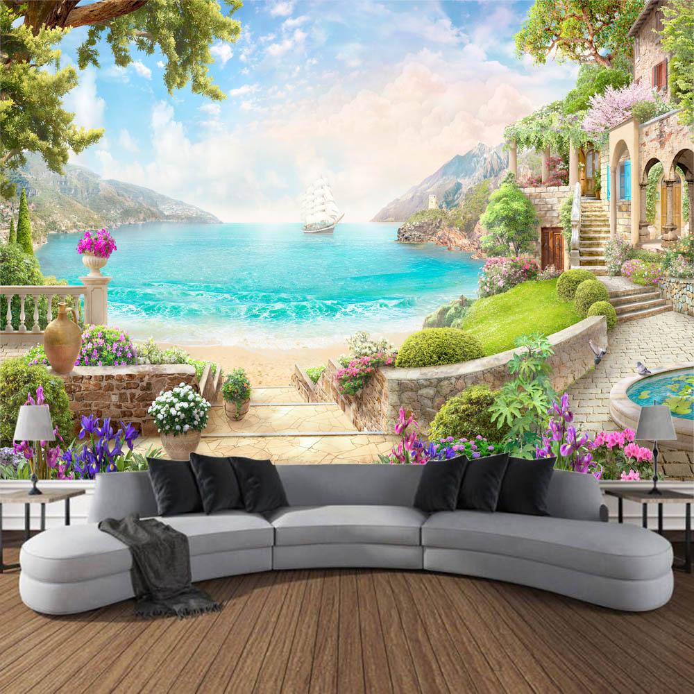 Grande Arazzo Paesaggio Europeo Onirico Appeso a Parete Tessuto Boemo Camera da Letto Soggiorno Murale Decorazione Murale Poster di Sfondo