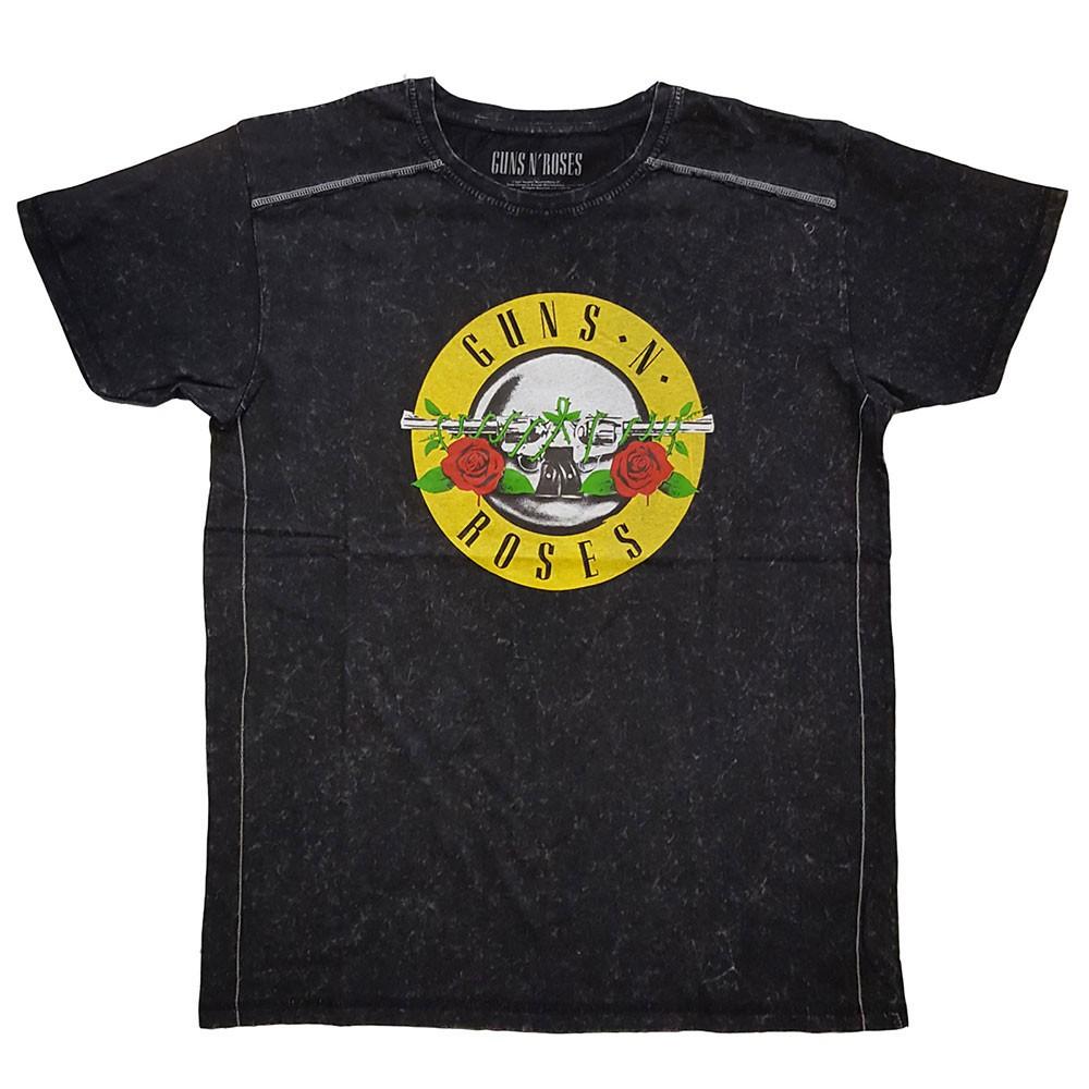 Men s Guns N Roses Distressed Classic Logo (Snow Wash) Vintage T-shirt Small S