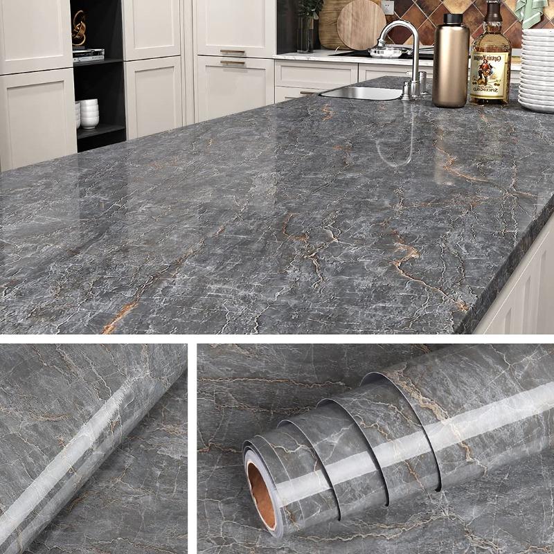 Marble self-adhesive kitchen wall sticker waterproof and stain resistant 0.40m PVC wallpaper