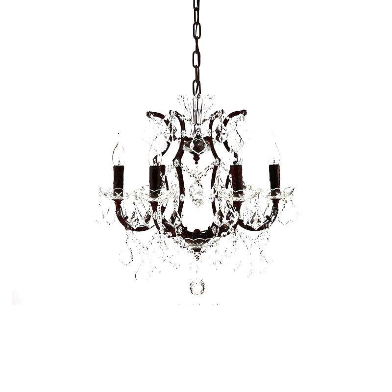 European retro crystal chandelier E14 attic living room bedroom home decoration luxury villa dining room candle LED chandelier