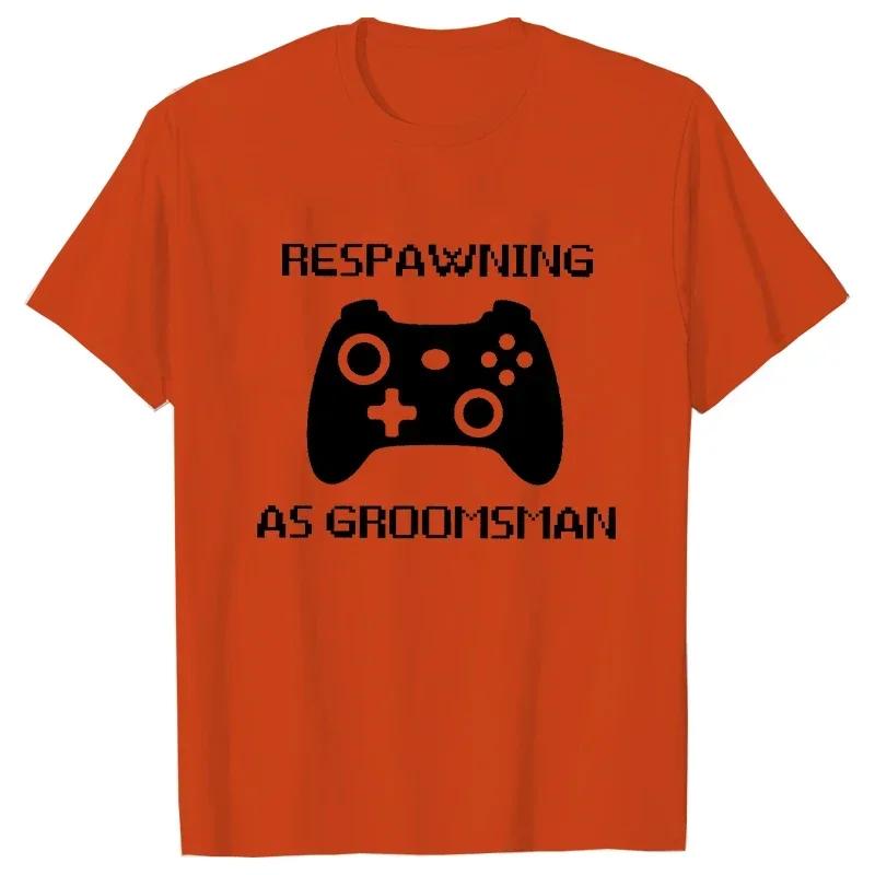 Best Man Team Groom Tees Leveling To Husband - Respawning As Groomsman T-Shirt Gamer Groom Bachelor Bachelorette Party Tshirt