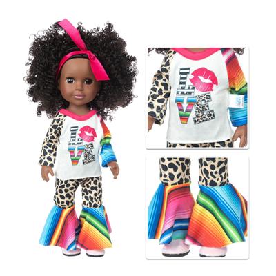 Black Black Baby Cute Curly Black 14INCH Vinyl Baby Toy