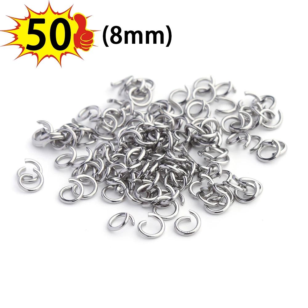 

Кольца разъемные из нержавеющей стали 8 мм для изготовления брелоков своими руками, фурнитура для ювелирных изделий, петли, разъемные кольца, соединители about 100pcs