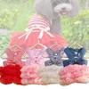 Cute Summer Pink And White Striped Pet Dress For Small Dogs And Cats