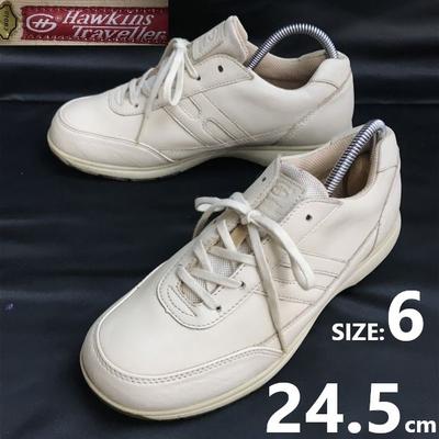 Hawkins Leder Reiseschuhe Wanderschuhe 24.5 beige leicht(GEBRAUCHT)