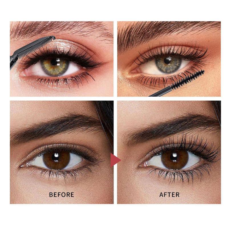 QIC Mascara mit kleiner Bürste, wasserfest, schlank, nicht verschmierend, dick und lockig