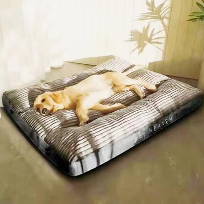 Hundebett, waschbar, Zwinger, für alle vier Jahreszeiten, großes Haustiersofa, plus dickes Cord-Schlafkissen, Welpenmatte für kleine bis große Hunde