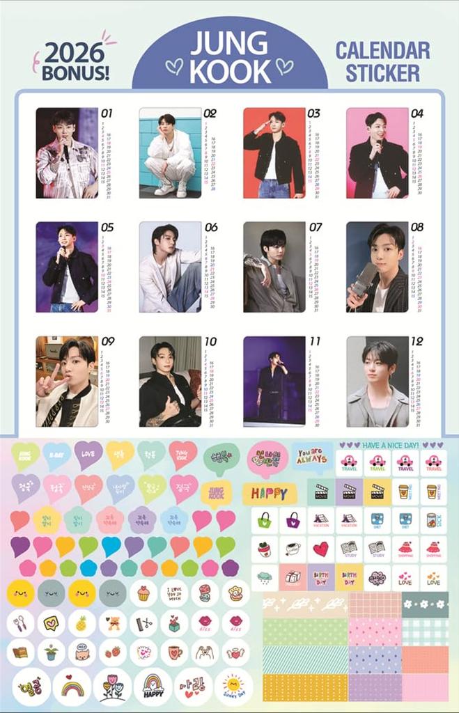 Jungkook Goods 2026 Large Wall Calendar (JUNGKOOK)BD