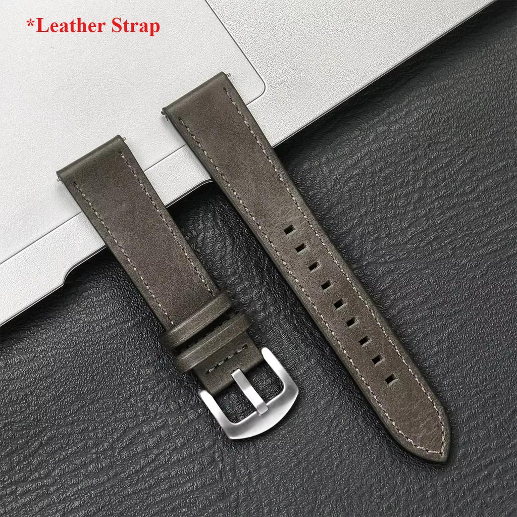 20mm 22mm Leather Strap for Samsung Galaxy Watch 7 6 5 4 40 44mm Gear Band Vintage Bracelet for Xiaomi Redmi Watch 5 Lite/Active