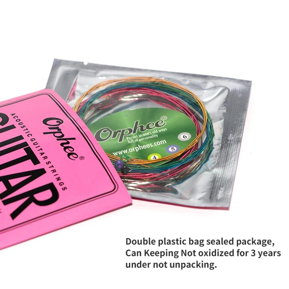 Orphee TX620-C Acoustic Guitar Strings 6 Strings Premium Hexagonal Core Acoustic Guitarra Strings Guitar Parts & Accessory