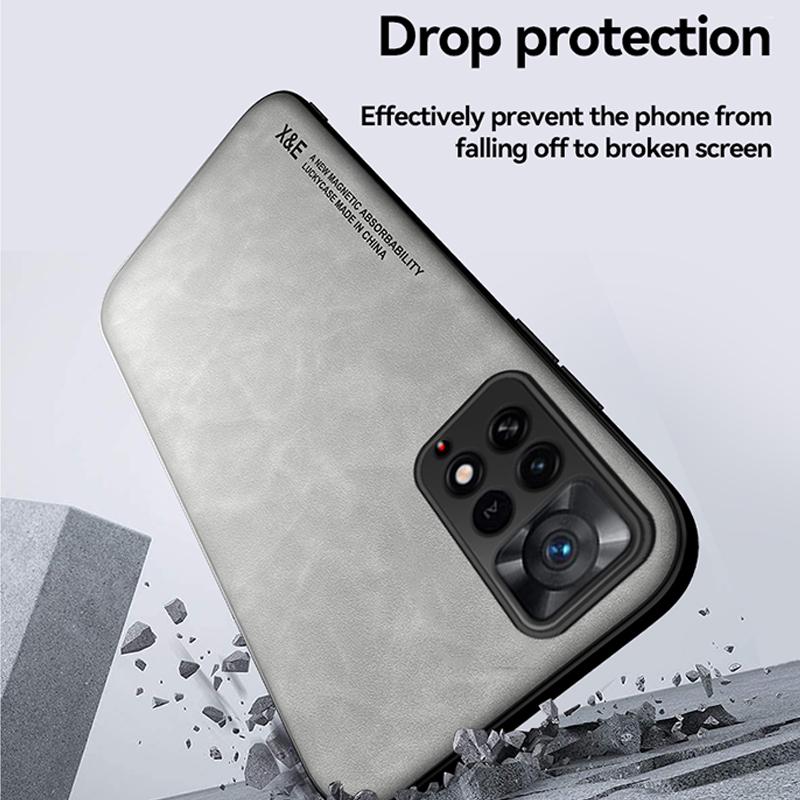 Leather Phone Case For Redmi Note 12 11 10 9 Pro Plus S Max 5G Xiaomi Luxury Sheepskin Simple Non-Slip Anti-Fall Lens Back Cover