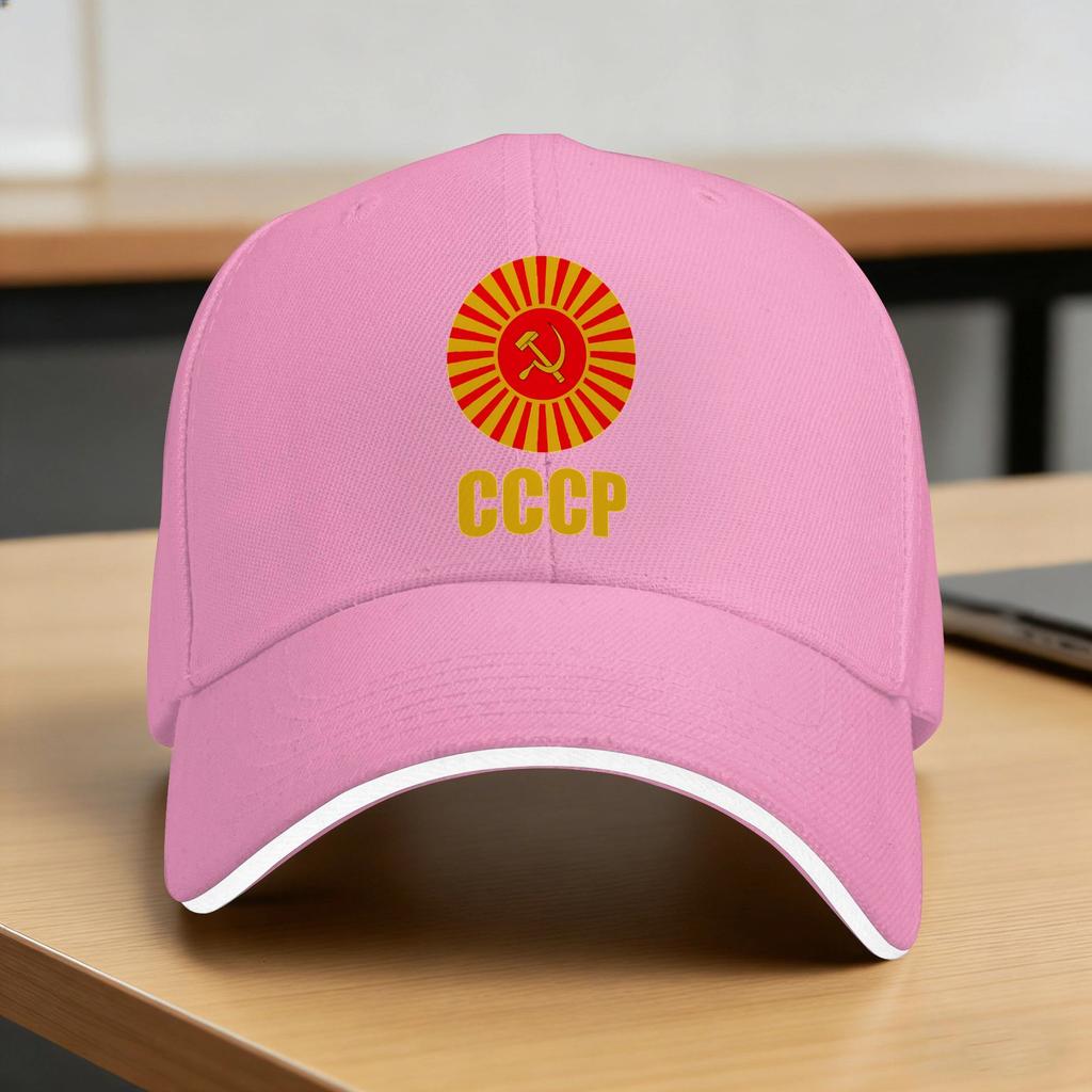 Vintage Soviet Hammer And Sickle Symbol CCCP USSR Russia Baseball Cap Couple Women Trucker Hat Summer SunProof Baseball Caps