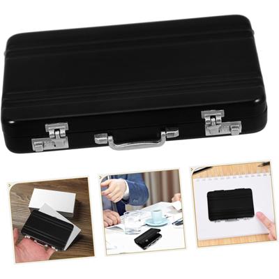 Elegant Portable Business Card Box Aluminum Case Card Holder for Office Use