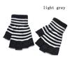 Unisex Comfortable Fingerless Elastic Striped Knitted Gloves Knit Mittens Thicken