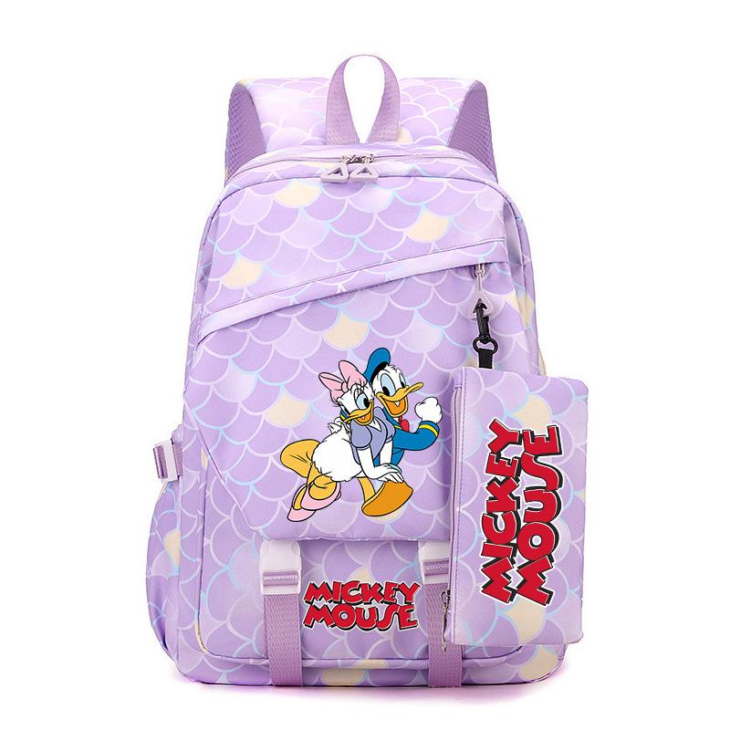 3 Piece School Backpack Set for Students Large Capacity Oxford Cloth Schoolbag with Shoulder Strap and Pencil Case