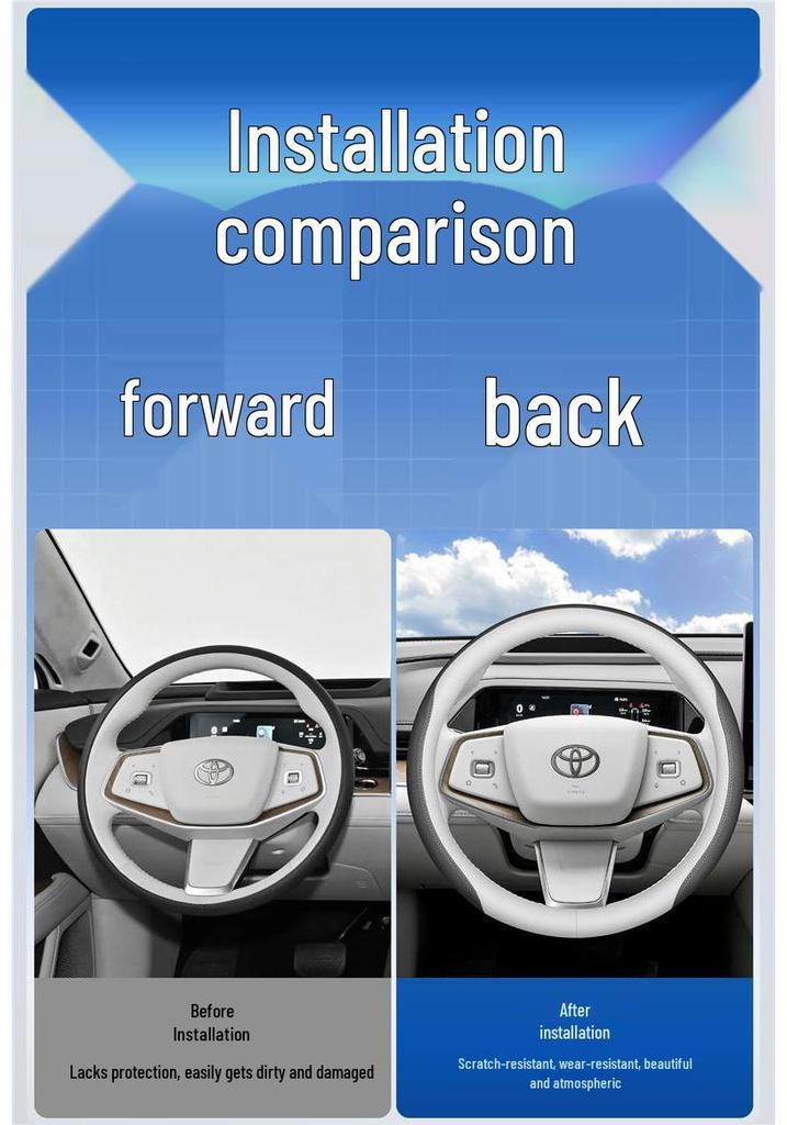 Ultra-Thin Leather Steering Wheel Cover for Toyota Prius 7 (700max, 710) - Interior Upgrade