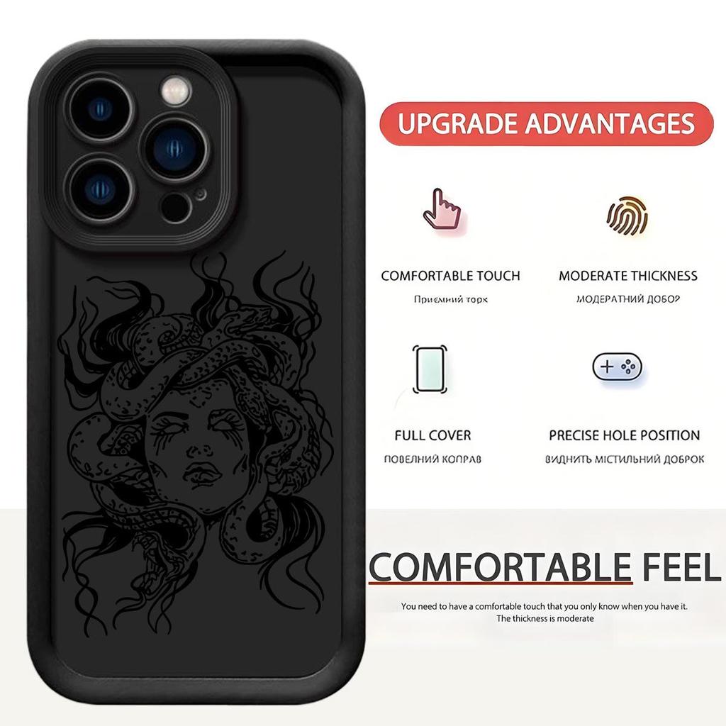 "Snake Head Woman Sandpaper Groove iPhone 15/16/17 Case”