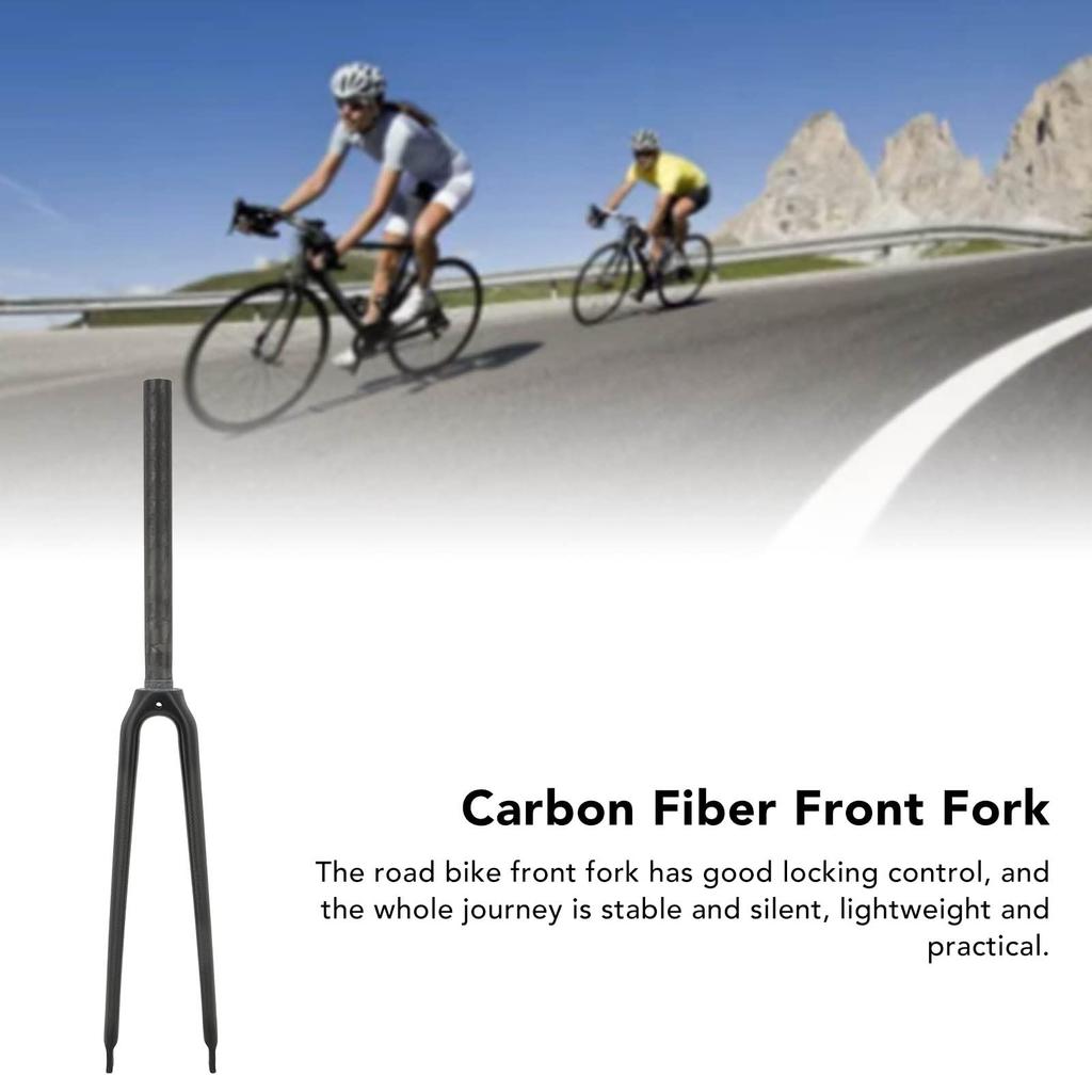 700C Road Bike Front Fork Carbon Fiber Straight Tube Front Suspension Quick Release Road Cruiser Bike Fork - C-Brake Fork, (Matte)