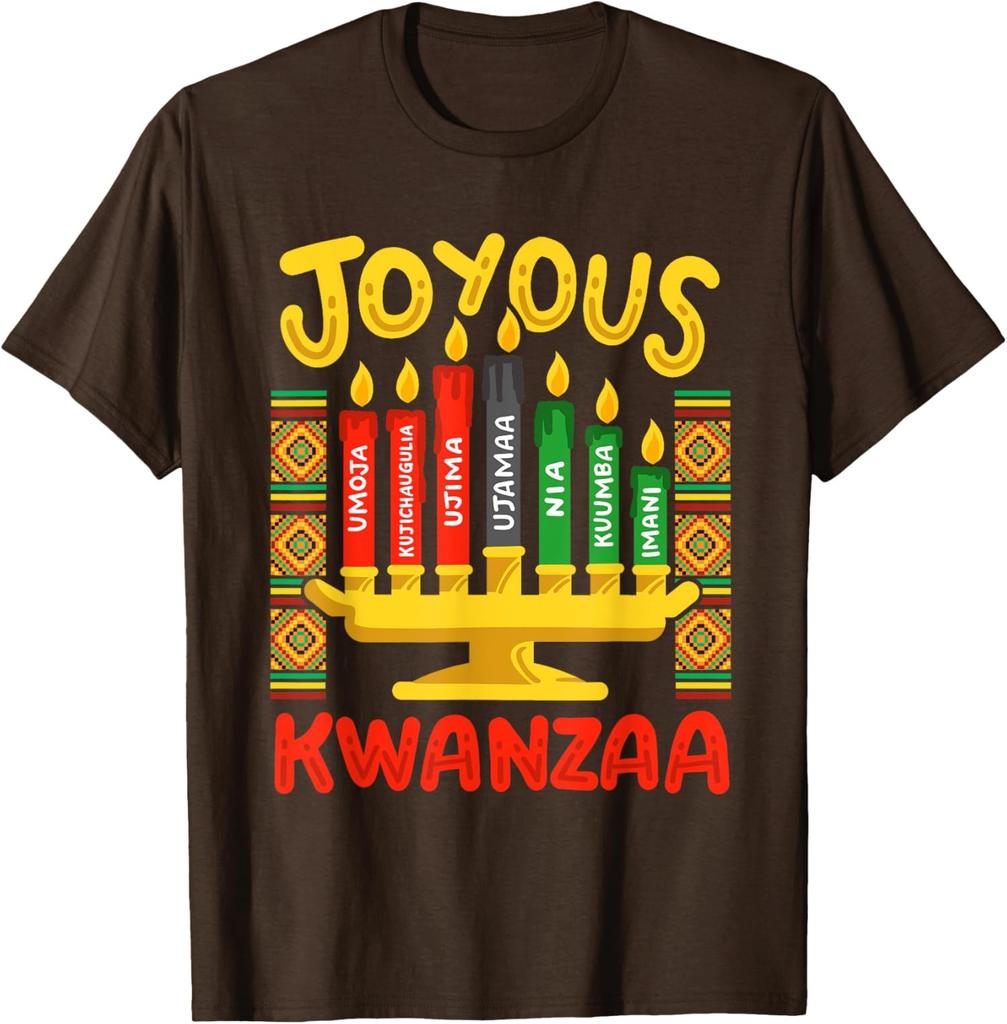 Joyous Kwanzaa Kinara Candles Seven Principles Unisex T-Shirt