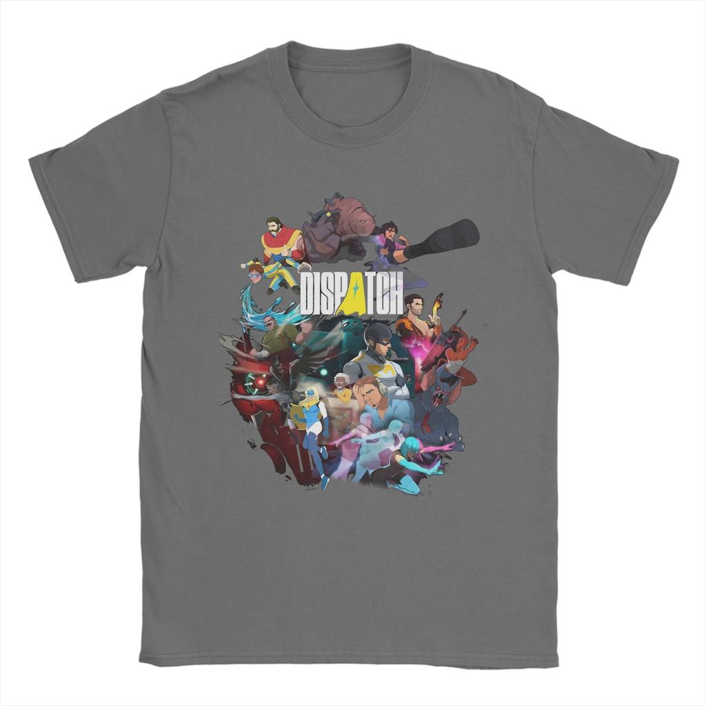 Dispatch Game Character Collage Cotton TShirt For Men Beach Vintage T Shirts O Neck Trending Tees Oversize Custom Logo Tops