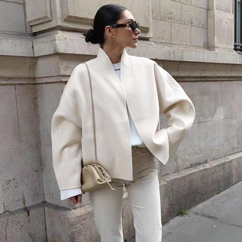 New Loose Temperament Long-sleeved Short Wool Jacket Loose Fitting Short Jacket