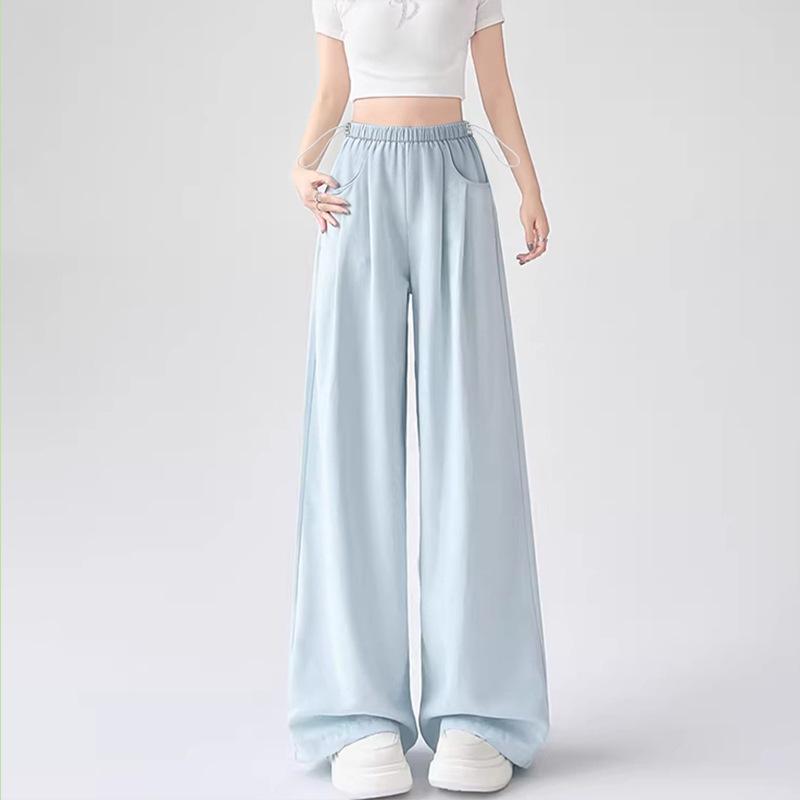 Maternity Wide-Leg Summer Pants - Cool Casual Black/Off-White L